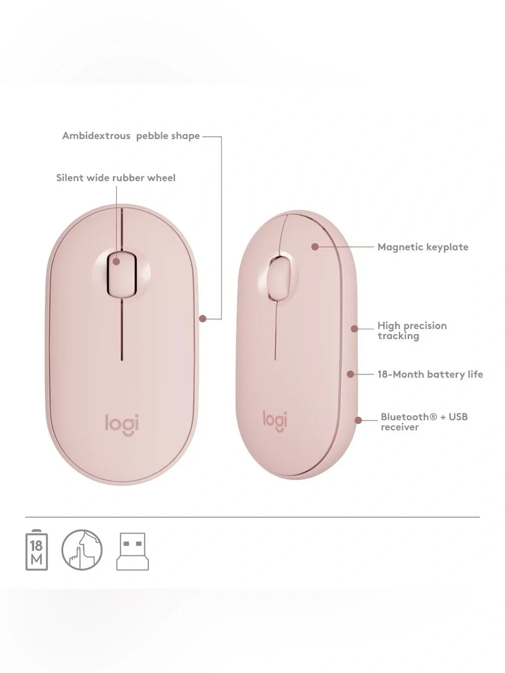 Logitech MK470 Keyboard Pink: USB-A Low-Profile Full-Size Keyboard & Mouse Combo